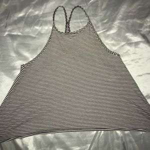 Halter neck striped spaghetti strap